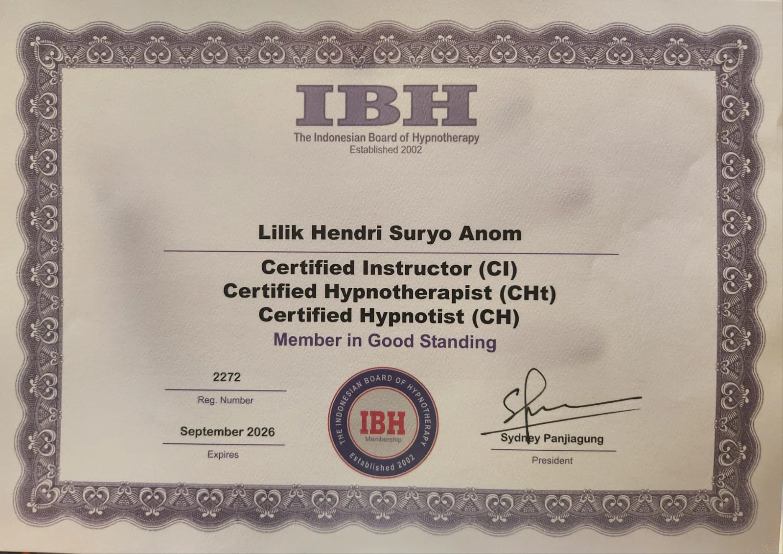 Lilik Hendri Suryo Anom CI IBH