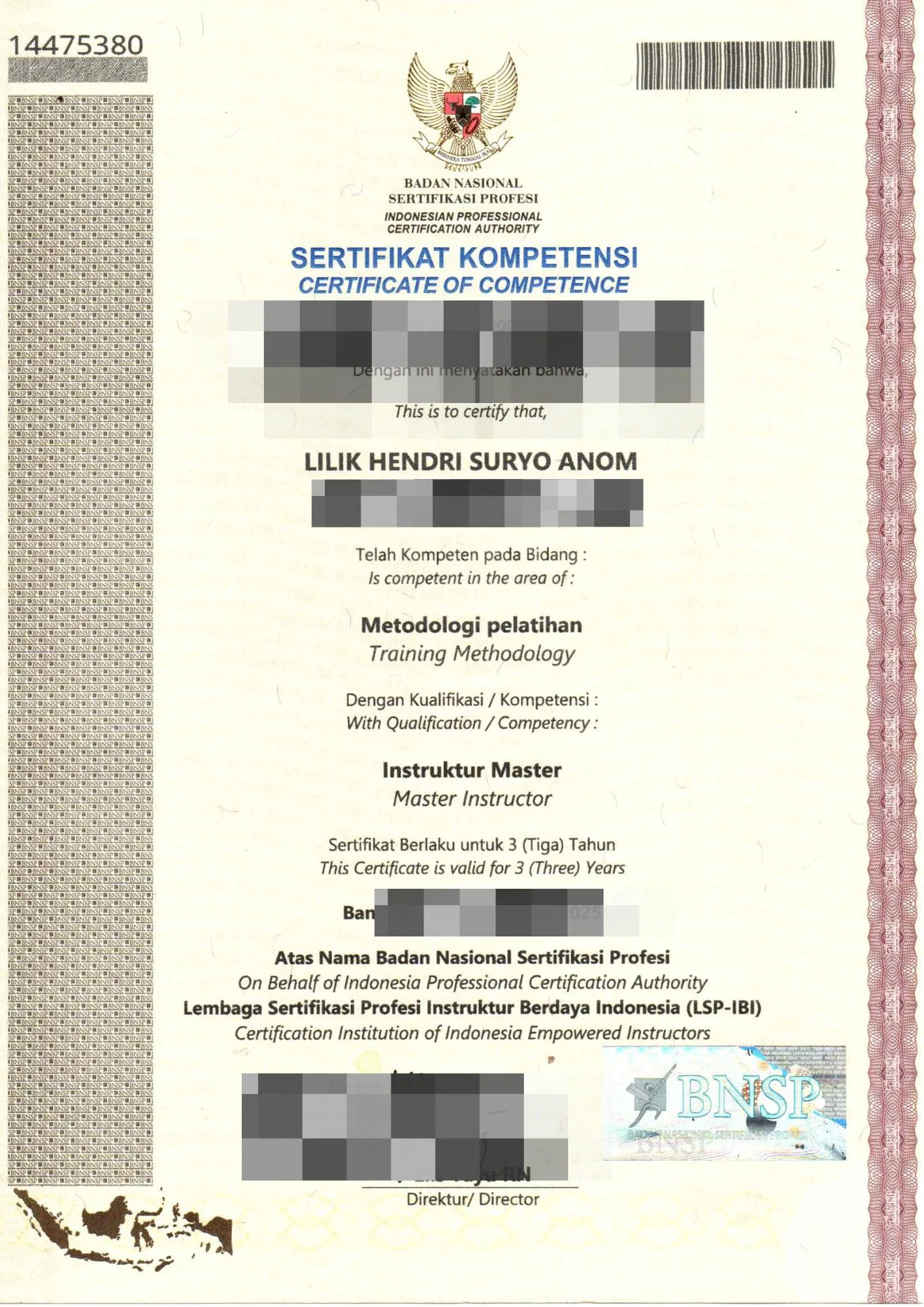 Lilik Hendri Suryo Anom CMT BNSP